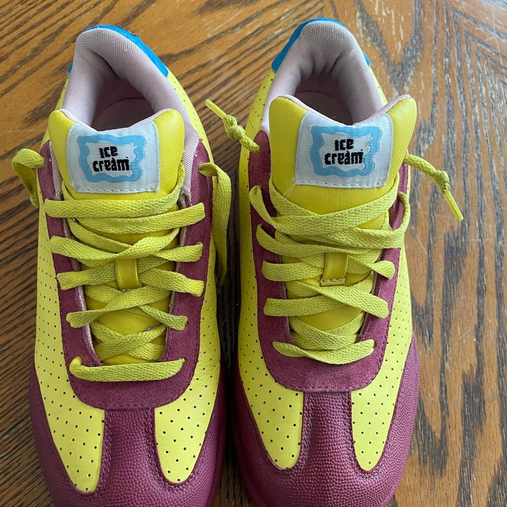 Icecream Yellow and Pink Sneakers Vibrant Athletic Style